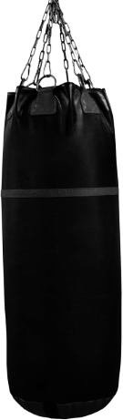 A black punching bag