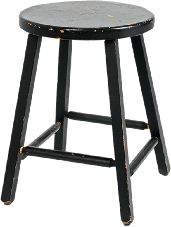 A black stool for sitting